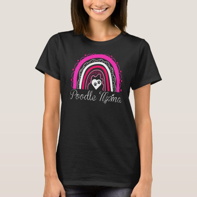 Pudel Mamma Hund Regbow Pudel Mamma T Shirt (Framsida)