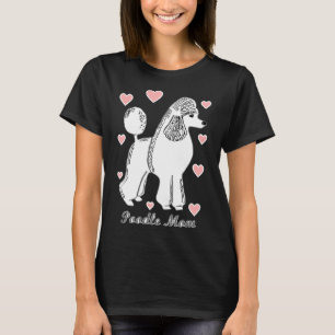 Pudel Mamma i Rosa och vit skottop i Passande T Shirt