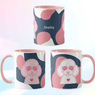 Pudel Mamma Mugg Anpassat Namn Rosa Hund Solglas