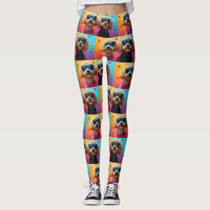 Pudel med hjärtrusor Alla hjärtans dag Leggings