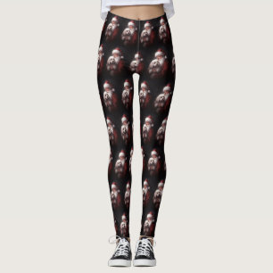 Pudel med Jultomten julafton Leggings