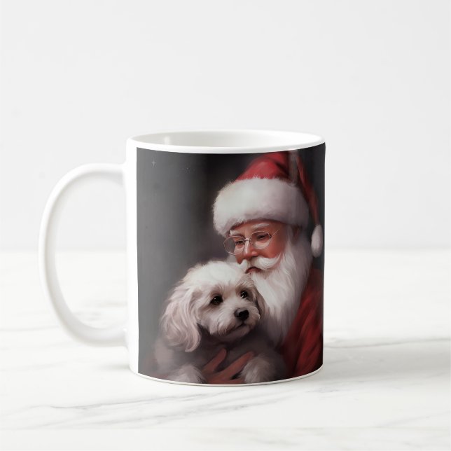Pudel med Tomte Julfirande Jul Kaffemugg (Vänster)