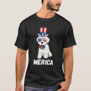 Pudel Mercia USA American Flagga Women 4:e juli T Shirt