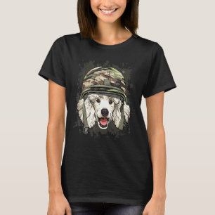 Pudel Militär Soldat Veterandagen Valp Husdjur Hun T Shirt