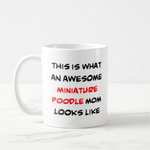 pudel, miniatyr, mamma, fantastisk kaffemugg