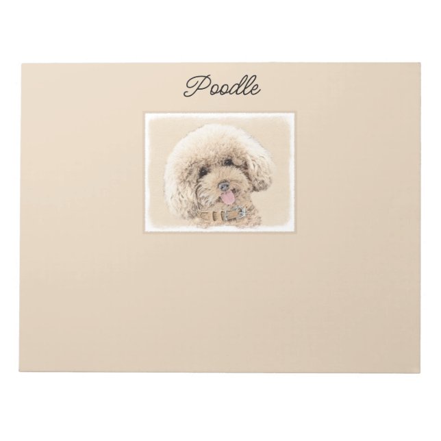 Pudel Ministern Leksak Apricot Cream Brown Hund Ar Anteckningsblock (Framsida)