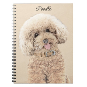 Pudel Ministern Leksak Apricot Cream Brown Hund Ar Anteckningsbok