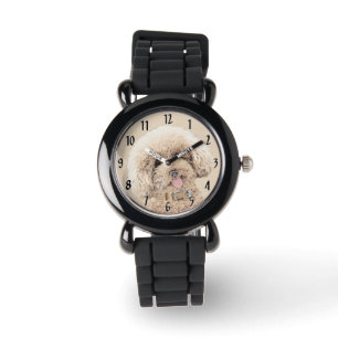 Pudel Ministern Leksak Apricot Cream Brown Hund Ar Armbandsur