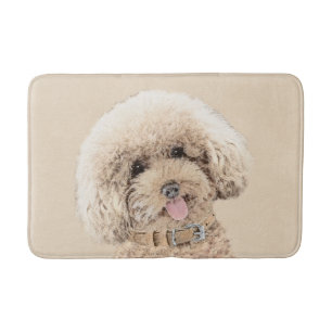 Pudel Ministern Leksak Apricot Cream Brown Hund Ar Badrumsmatta