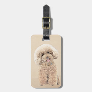Pudel Ministern Leksak Apricot Cream Brown Hund Ar Bagagebricka