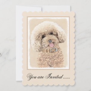 Pudel Ministern Leksak Apricot Cream Brown Hund Ar Inbjudningar