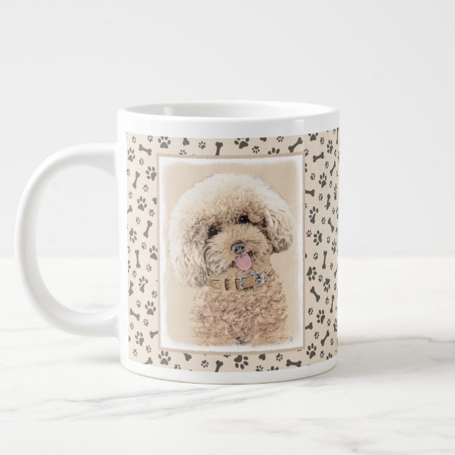 Pudel Ministern Leksak Apricot Cream Brown Hund Ar Jumbo Mugg (Vänster)