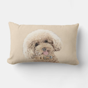 Pudel Ministern Leksak Apricot Cream Brown Hund Ar Lumbarkudde
