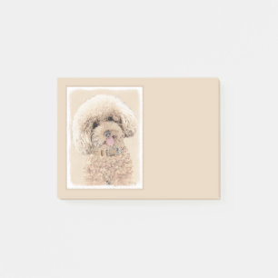 Pudel Ministern Leksak Apricot Cream Brown Hund Ar Post-it Block