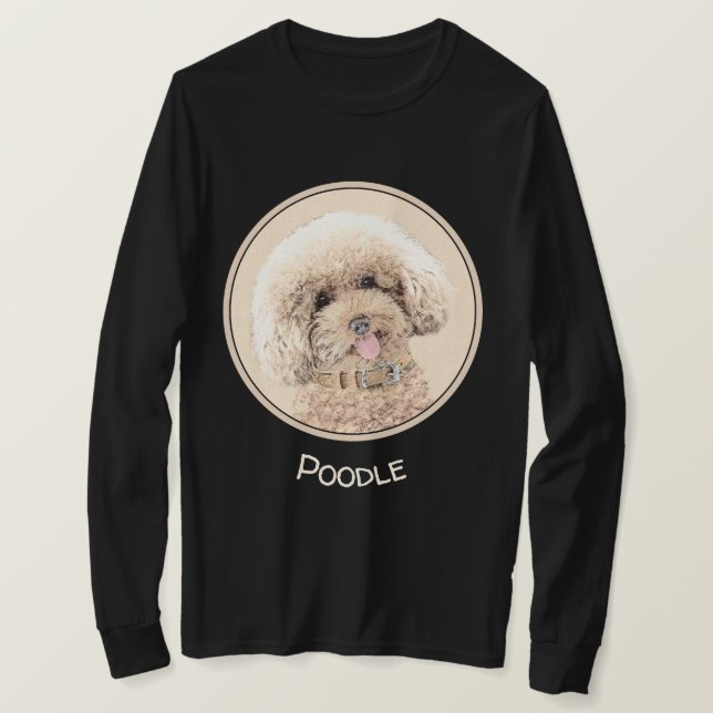 Pudel Ministern Leksak Apricot Cream Brown Hund Ar T Shirt (Design framsida)