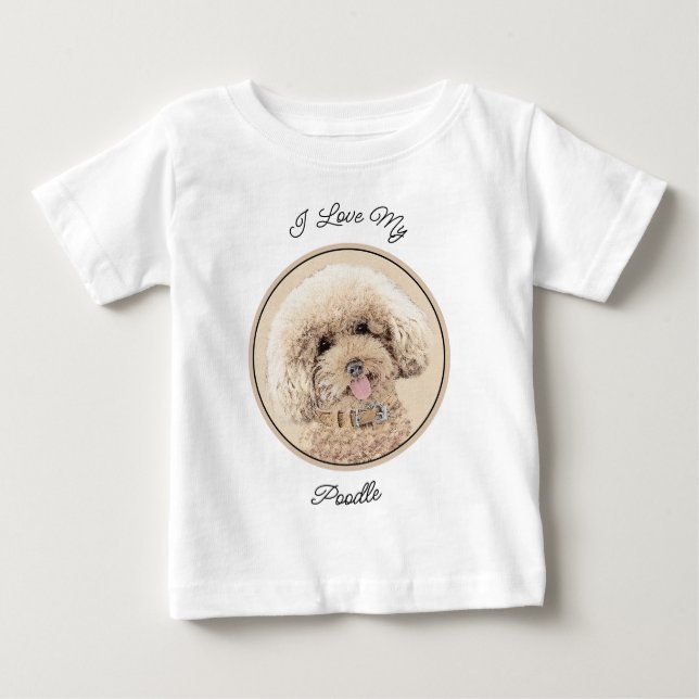 Pudel Ministern Leksak Apricot Cream Brown Hund Ar T Shirt (Framsida)