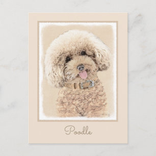 Pudel Ministern Leksak Apricot Cream Brown Hund Ar Vykort