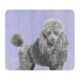 Pudel Ministratyr Leksak Silver Grått Blue Hund Ar