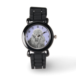 Pudel Ministratyr Leksak Silver Grått Blue Hund Ar Armbandsur