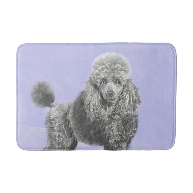 Pudel Ministratyr Leksak Silver Grått Blue Hund Ar Badrumsmatta (Framsidan)