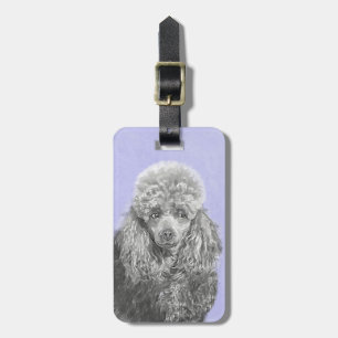 Pudel Ministratyr Leksak Silver Grått Blue Hund Ar Bagagebricka