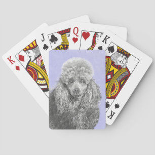 Pudel Ministratyr Leksak Silver Grått Blue Hund Ar Casinokort