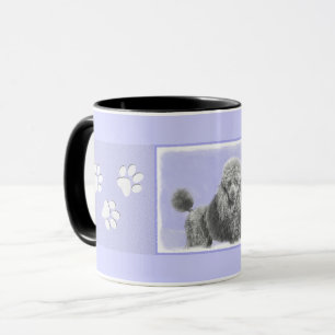 Pudel Ministratyr Leksak Silver Grått Blue Hund Ar Mugg