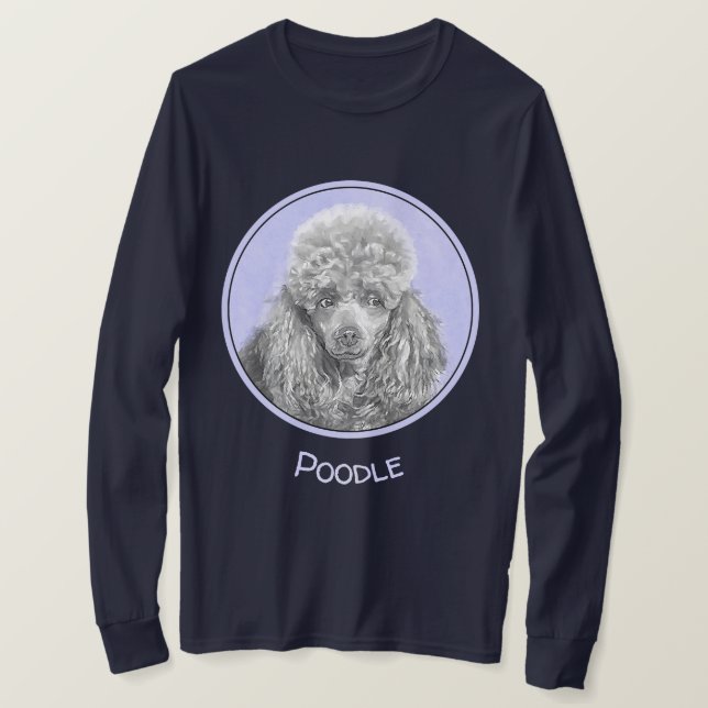 Pudel Ministratyr Leksak Silver Grått Blue Hund Ar T Shirt (Design framsida)