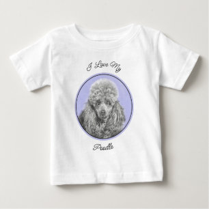 Pudel Ministratyr Leksak Silver Grått Blue Hund Ar T Shirt