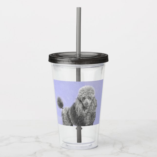 Pudel Ministratyr Leksak Silver Grått Blue Hund Ar Take Away Mugg (Framsida)