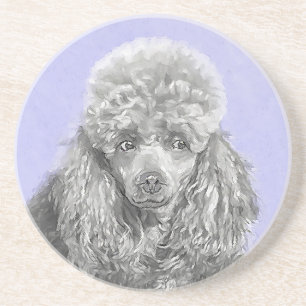 Pudel Ministratyr Leksak Silver Grått Blue Hund Ar Underlägg
