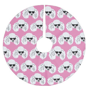 Pudel Mönster Cute Rosa Julgransmatta Borstad Polyester