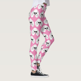 Pudel Mönster Cute Rosa Leggings