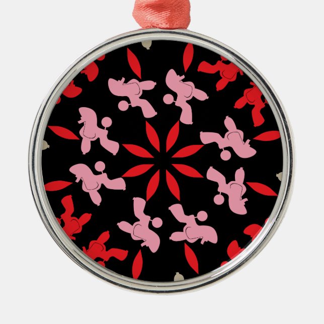 Pudel Mönster Julgransprydnad Metall (Framsidan)