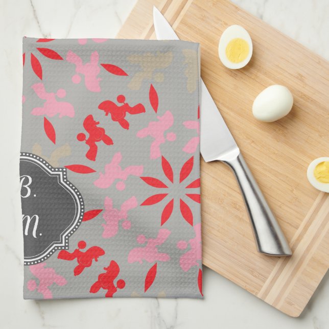 Pudel Mönster Monogram Kökshandduk (Vikt i Fjärdedel)