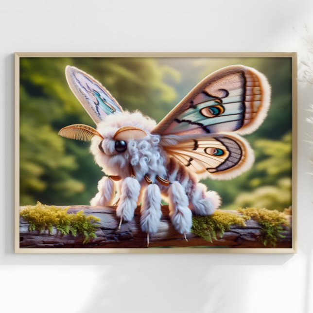 Pudel Moth Surreal Fluffy Moth Fantasy World Poster (Skapare uppladdad)