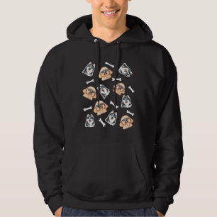 Pudel och Siberian husky Mönster Coola Pudel Pat Hoodie