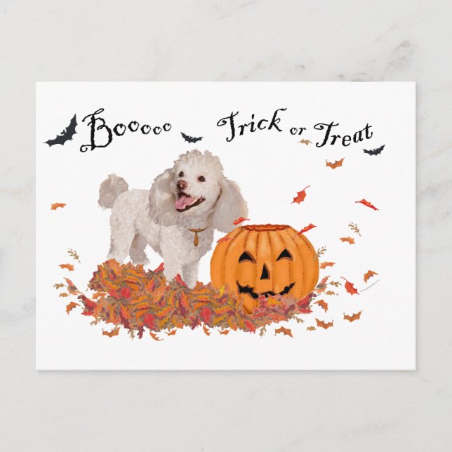 Pudel på Halloween Vykort (Framsida)