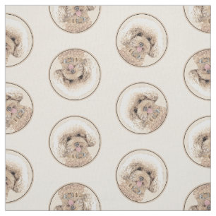 Pudel Painting Leksak Apricot Cream Original Hund  Tyg