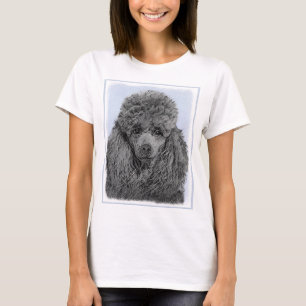 Pudel Painting Miniatyr Leksak Black Original Art T Shirt