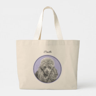 Pudel Painting Ministern Leksak Silver Grått Hund Jumbo Tygkasse