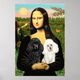 Pudel Pair (Black + White) - Mona Lisa Poster