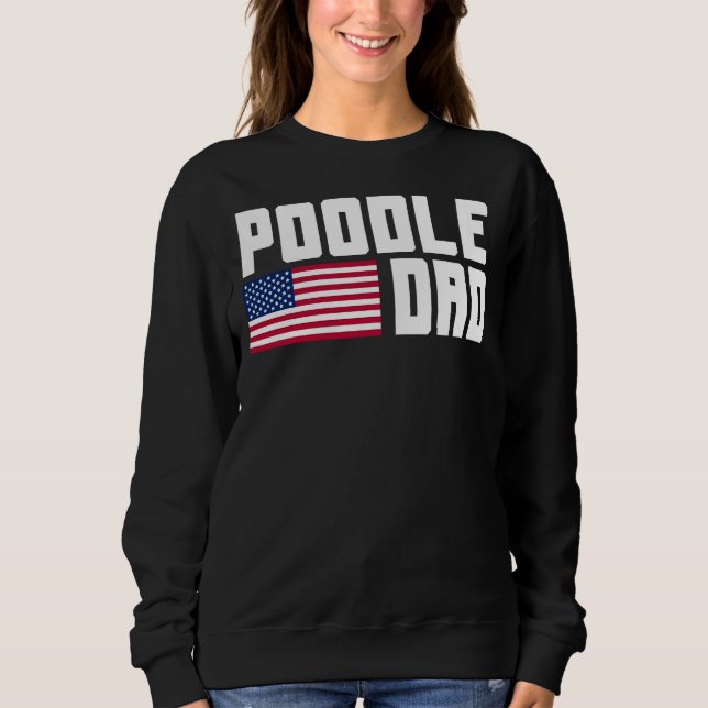 Pudel Pappa Amerikanska Flagga T Shirt (Framsida)