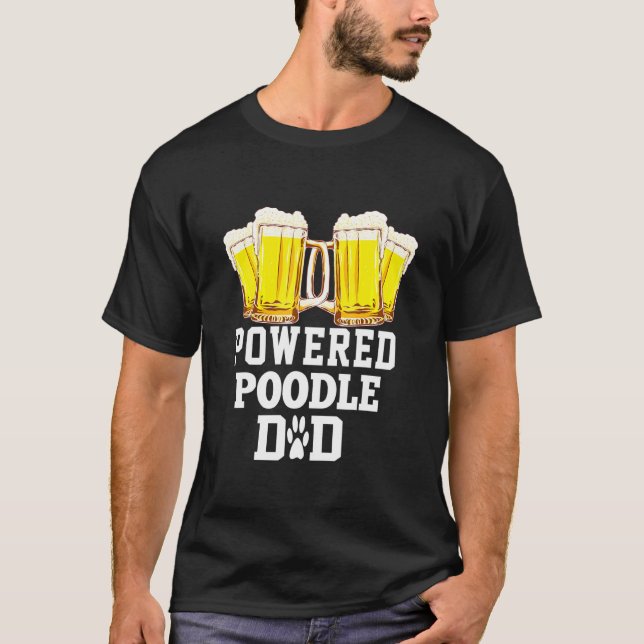 Pudel Pappa Beer Drinking T Shirt (Framsida)