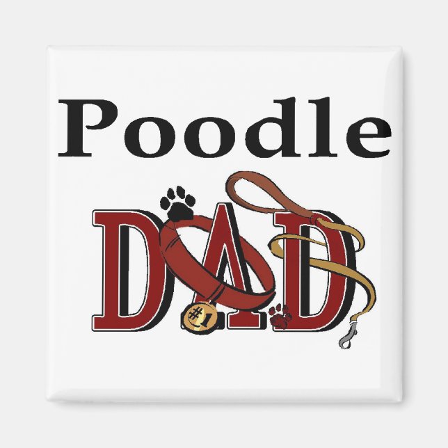 Pudel Pappa-gåvor Magnet (Framsidan)