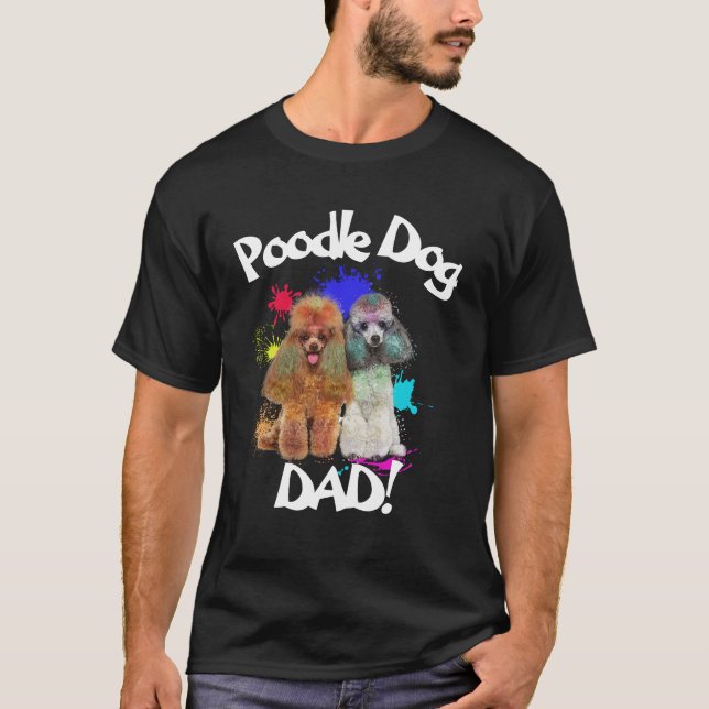 Pudel Pappa Hund älskare, bästa Hund Pappan T Shirt (Framsida)