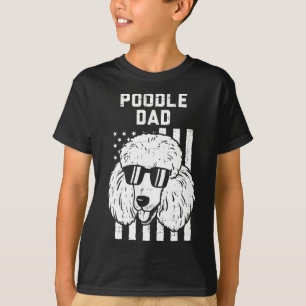Pudel Pappa USA:s Flagga Coola Patriotic Hund älsk T Shirt