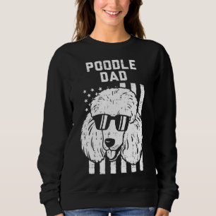Pudel Pappa USA:s Flagga Coola Patriotic Hund älsk T Shirt