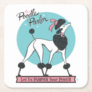 Pudel Parlor Underlägg Papper Kvadrat