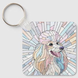 Pudel - pastellmosaikkonst nyckelring